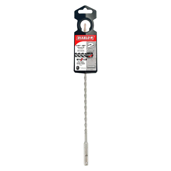Diablo DMAPL2160 1/4" x 10" x 12" SDS-Plus 2-Cutter Carbide-Tipped Hammer Drill Bit - Image 2