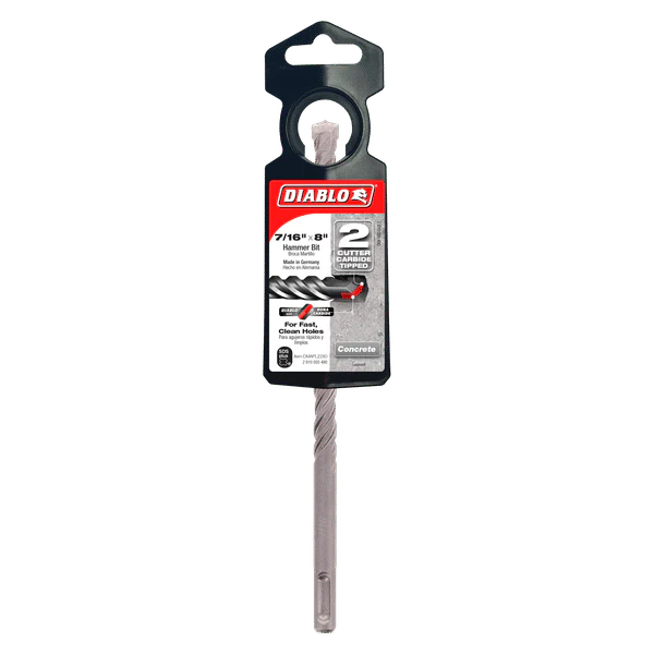 Diablo DMAPL2280 7/16" x 6" x 8" SDS-Plus 2-Cutter Carbide-Tipped Hammer Drill Bit - Image 2