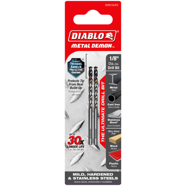 Diablo DMD18JB 1/8" Metal Demon Drill Bit for Mild, Hardened and Stainless Steels - Image 2