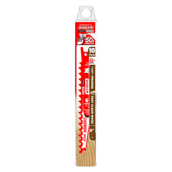 Diablo DS0603CP10 6" Carbide Tipped Pruning and Clean Wood Blade, 3 TPI (Pack of 10) - Image 2
