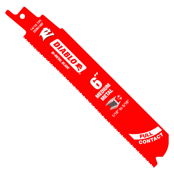 Diablo DS0614BF15 6" Bi-Metal Recip Blade for Medium Metal Cutting, 14/18 TPI (Pack of 15)