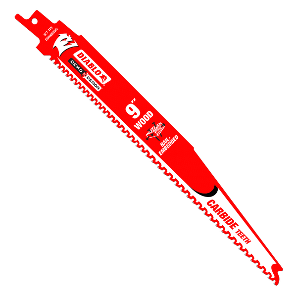 Diablo DS0906CWS10 9" Demo Demon Carbide Recip Blade for Nail-Embedded Wood, 5/7 TPI (Pack of 10)