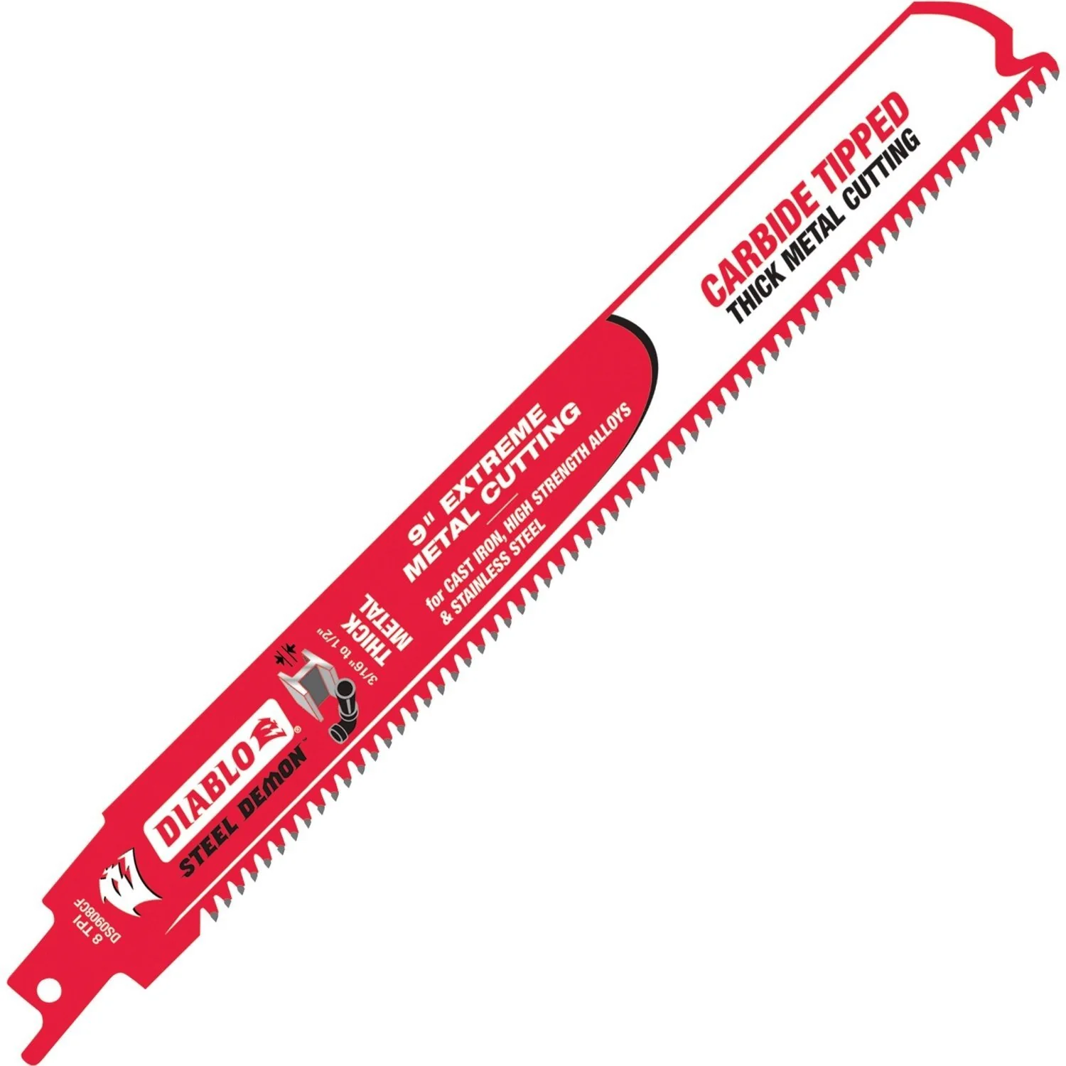 Diablo DS0908CF10 9" Steel Demon Carbide-Tipped Reciprocating Blade for Thick Metal Cutting - Image 2