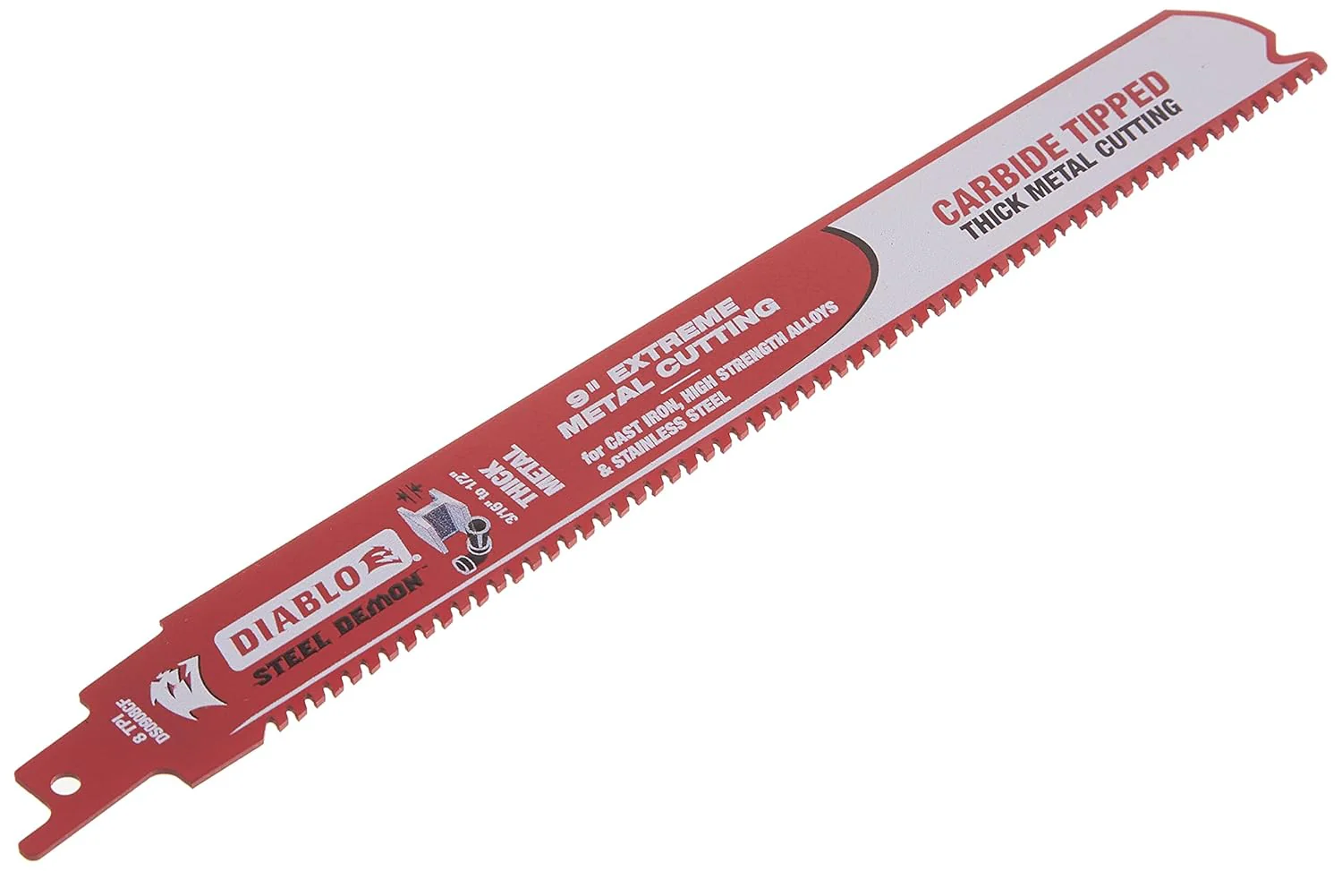 Diablo DS0908CF10 9" Steel Demon Carbide-Tipped Reciprocating Blade for Thick Metal Cutting - Image 3