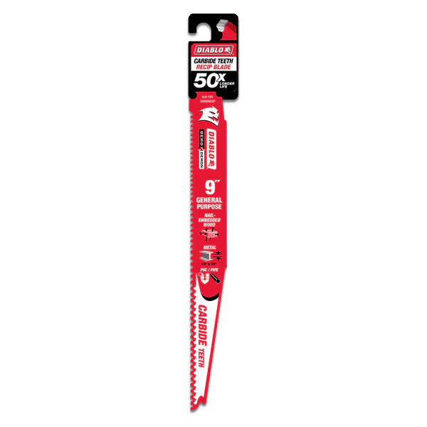 Diablo DS0909CGP 9" Demo Demon Carbide General Purpose Recip Blades, 6/9 TPI - Image 2