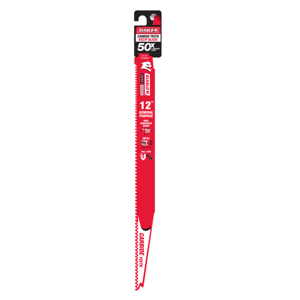 Diablo DS1209CGP 12" Demo Demon Carbide General Purpose Recip Blades, 6/9 TPI - Image 2