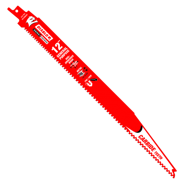 Diablo DS1209CGP3 12" Demo Demon Carbide General Purpose Recip Blades, 6/9 TPI (Pack of 3)
