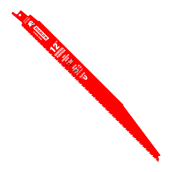 Diablo DS1214BGP15 12" Bi-Metal Recip Blade for Nail-Embedded Wood, Metal, and Plastic, 8/14 TPI (Pack of 15)
