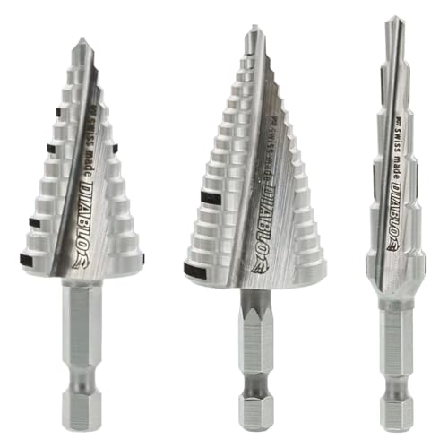Diablo Impact Strong Step Drill Bit Set - Fast, Precise Drilling in Thin Metals, Plastic and Steel - Split Point Tip, Optimized Dual Flute Design, 3-Piece Set - DSDS003