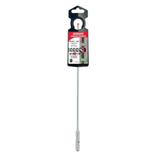 Diablo Rebar Demon SDS-Plus 4-Cutter Full Carbide Head Hammer Drill Bit - 3/16" Diameter, 12" Length, 10" Working Length - DMAPL4055 - Image 2