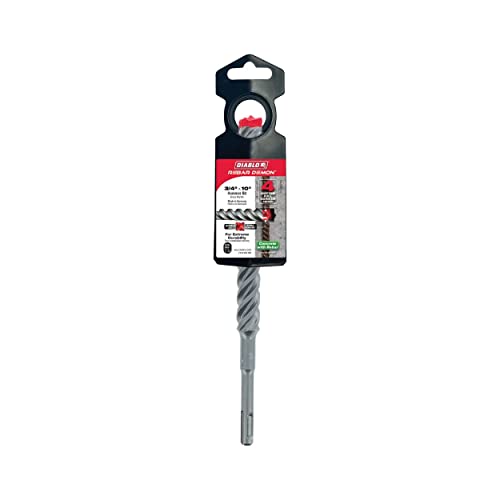 Diablo Rebar Demon SDS-Plus 4-Cutter Full Carbide Head Hammer Drill Bit for Concrete and Reinforced Materials - 3/4" Diameter, 10" Length, 8" Working Length - DMAPL4250 - Image 2
