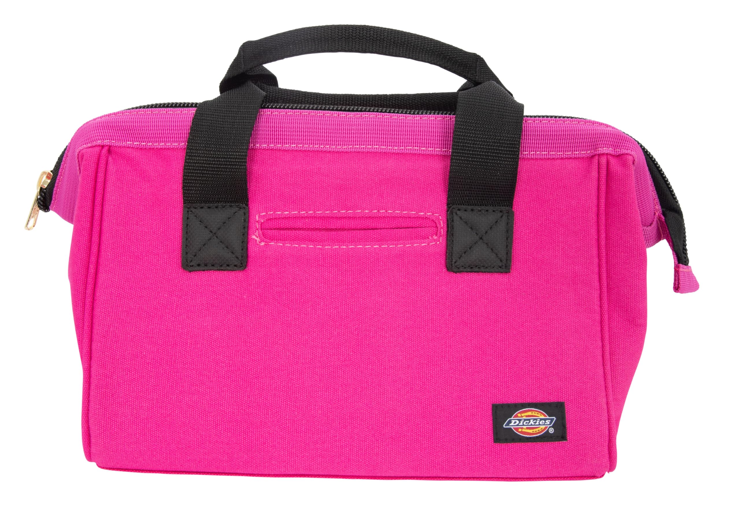 Dickies 57148 12-Inch Durable Canvas Work Bag for Painters, Carpenters, and Builders, Heavy-Duty Zipper, Reinforced Handles, Pink