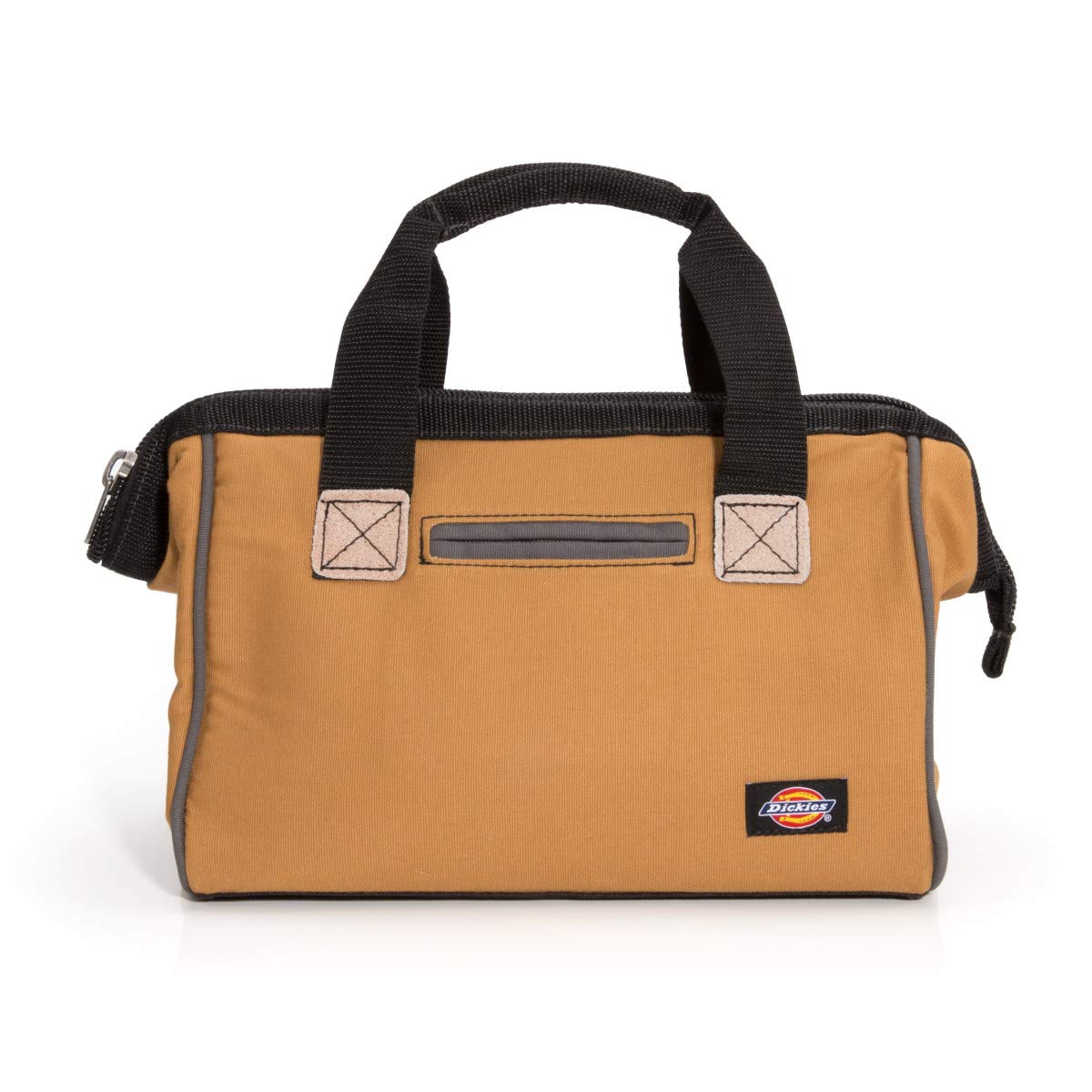 Dickies 57030 12-Inch Durable Canvas Work Bag for Painters, Carpenters, and Builders, Heavy-Duty Zipper, Reinforced Handles, Tan