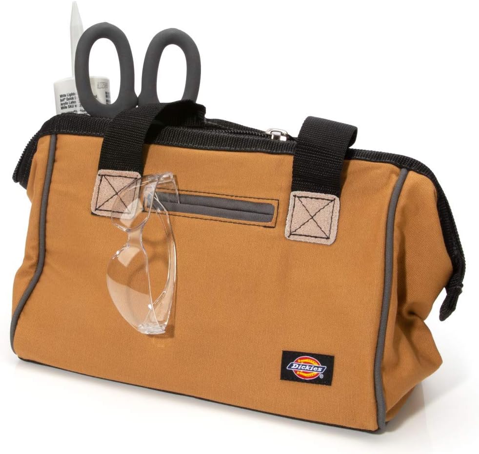 Dickies 57030 12-Inch Durable Canvas Work Bag for Painters, Carpenters, and Builders, Heavy-Duty Zipper, Reinforced Handles, Tan - Image 3