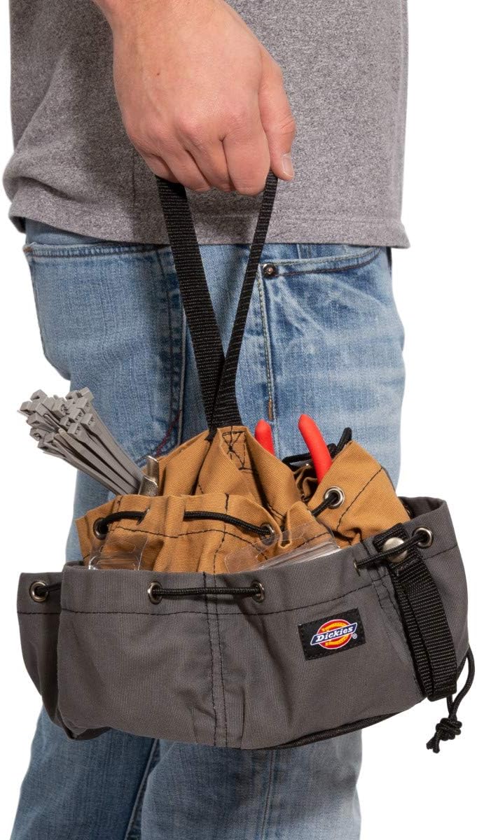 Dickies 57004 12-Pocket Drawstring Work/Tool Bag, Heavy-Duty Drawstrings for Quick-Closure, Snap-Secured Tape Strap, Durable Canvas Construction - Image 5