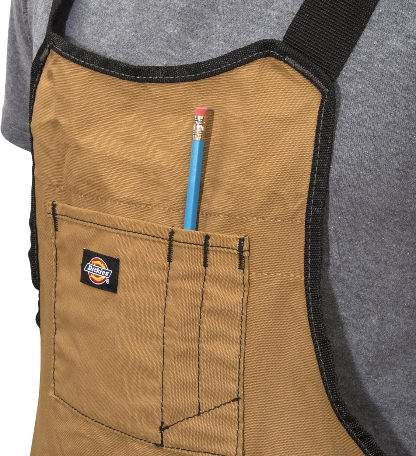 Dickies 57027 16-Pocket Workshop Bib Apron, Durable Canvas Construction, Reinforced Edges, Adjustable Belt, Grey/Tan - Image 3