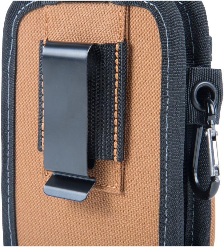Dickies 57100 2-Compartment Large Phone Pouch, Universal-fit Steel Clip for Tool Belt, Security Strap Over Phone, Carabiner for Quick-Clip Key Storage - Image 5