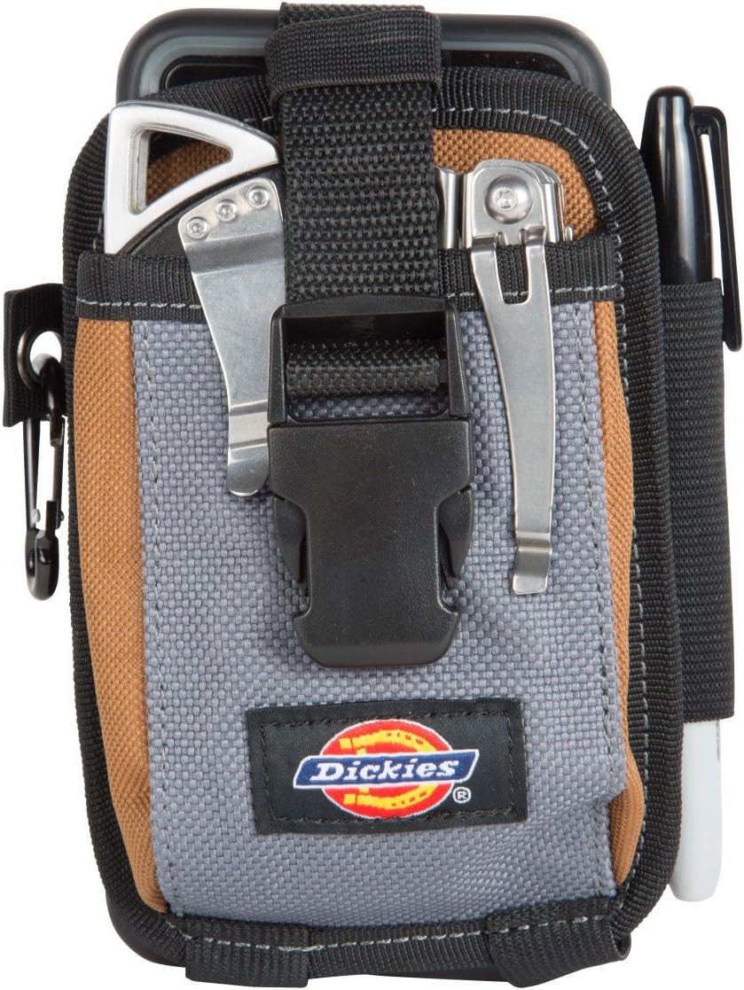 Dickies 57100 2-Compartment Large Phone Pouch, Universal-fit Steel Clip for Tool Belt, Security Strap Over Phone, Carabiner for Quick-Clip Key Storage - Image 6