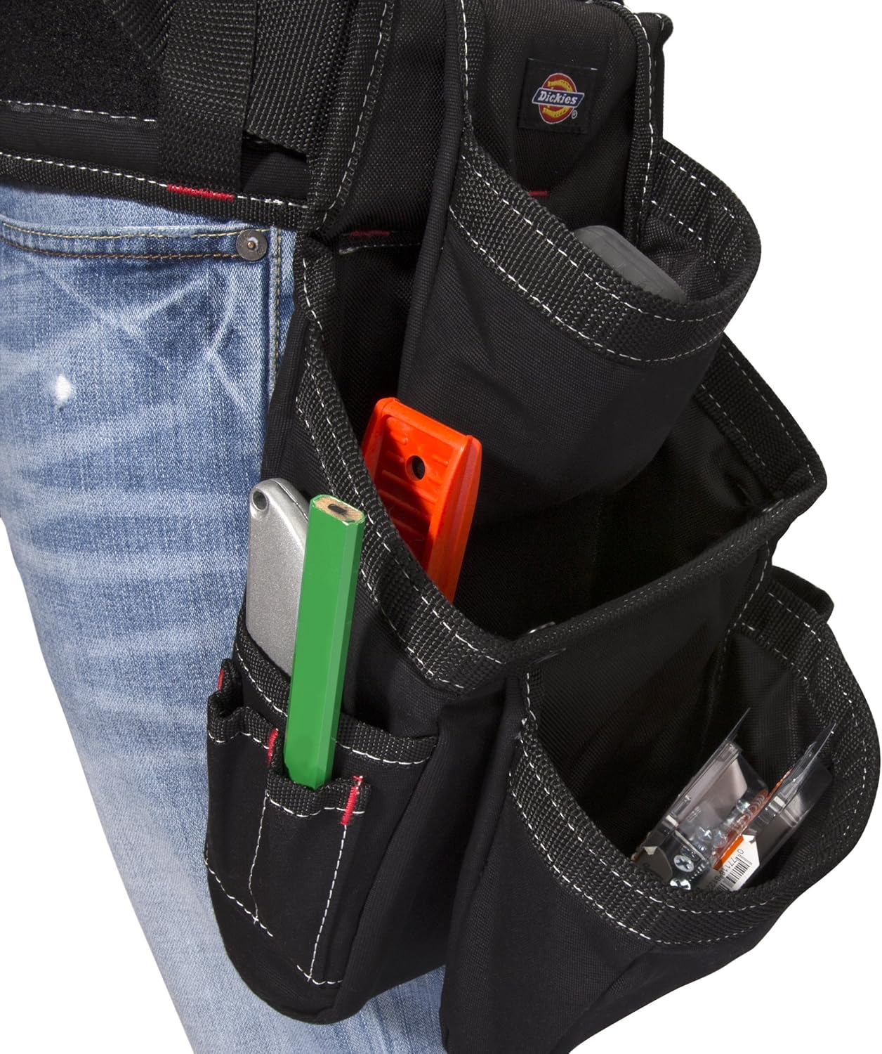 Dickies 57077 4-Piece Carpenter's Work Rig, Padded Tool Belt Suspenders, Cooling Mesh, Leather Tool Belt, Steel Buckle - Image 2
