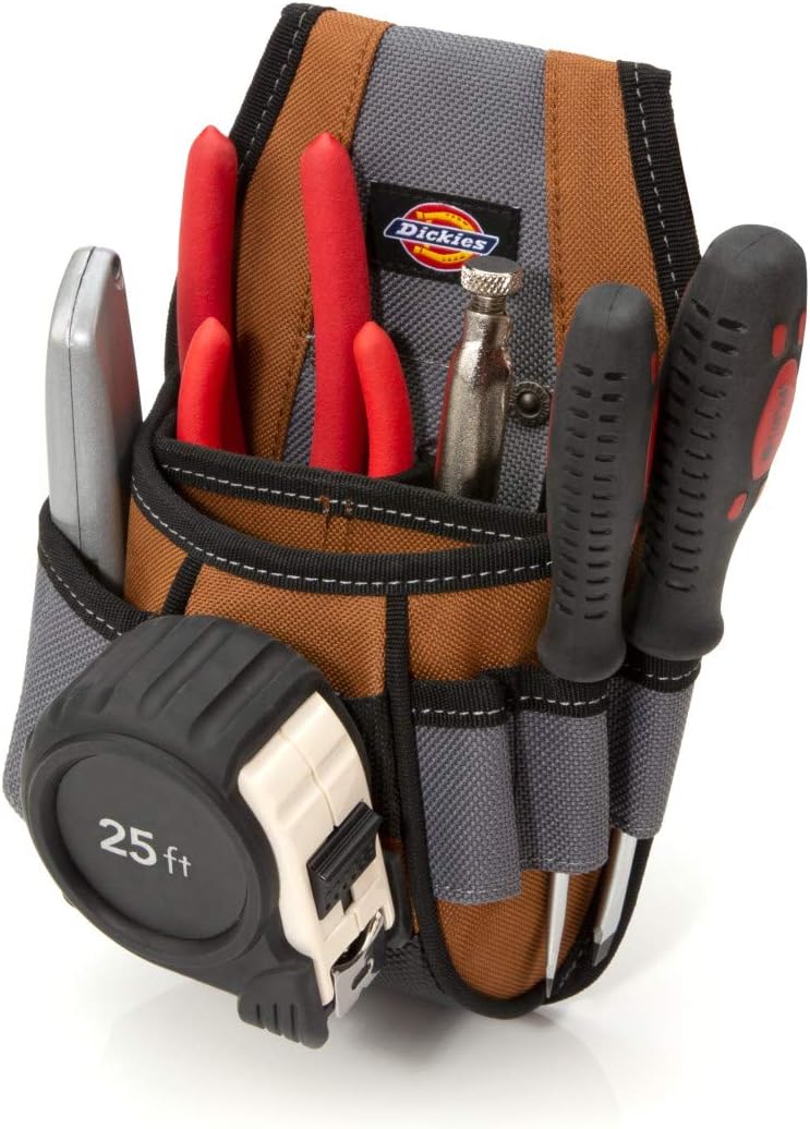 Dickies 57099 4-Pocket Rigid Tool Pouch with Tape Clip, Universal-fit Steel Clip for Tool Belt, Tunnel Loop - Image 2