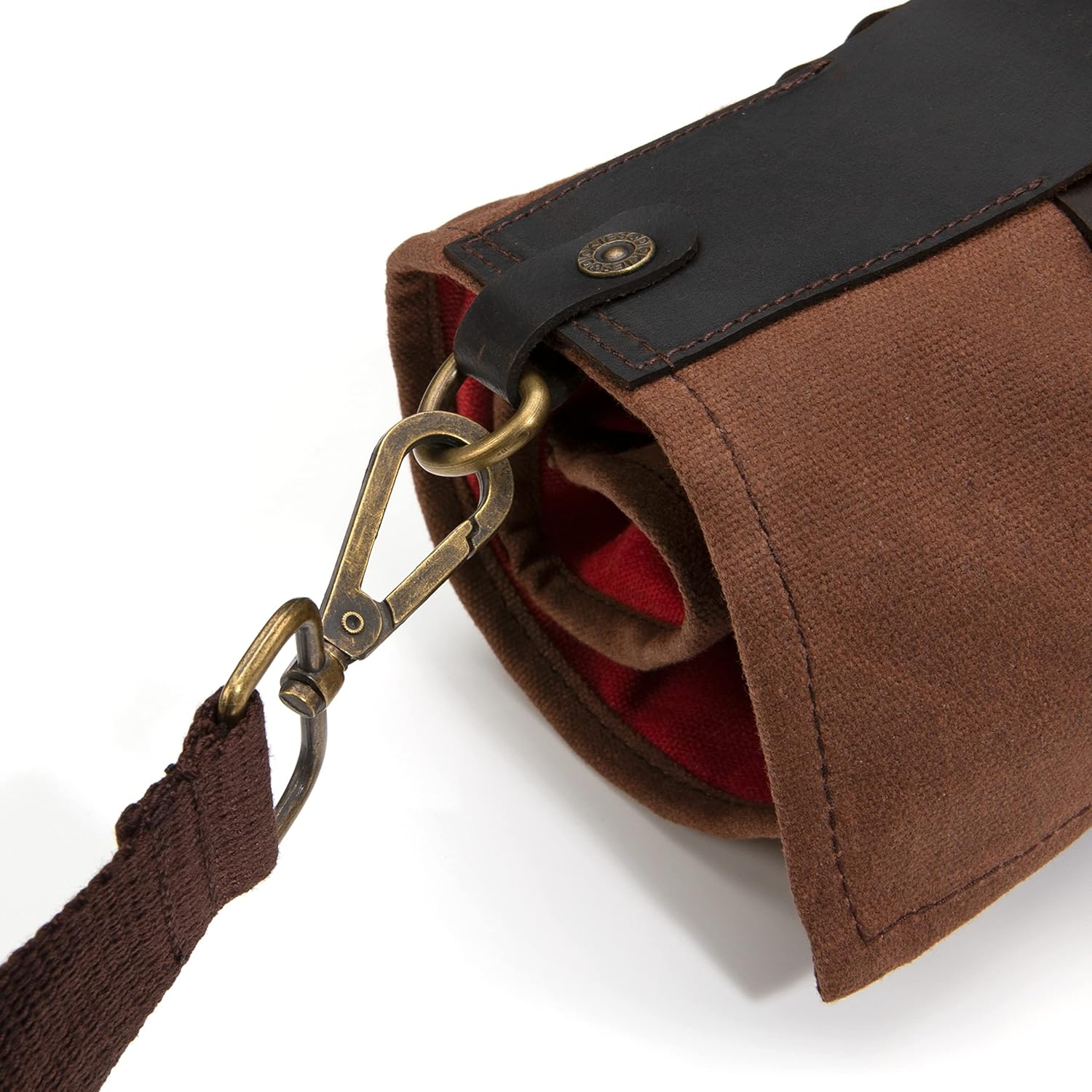 Dickies 57123 Chef Knife Roll Bag Portable Organizer and Cutlery Storage Roll, Waxed Canvas and Leather - Image 6
