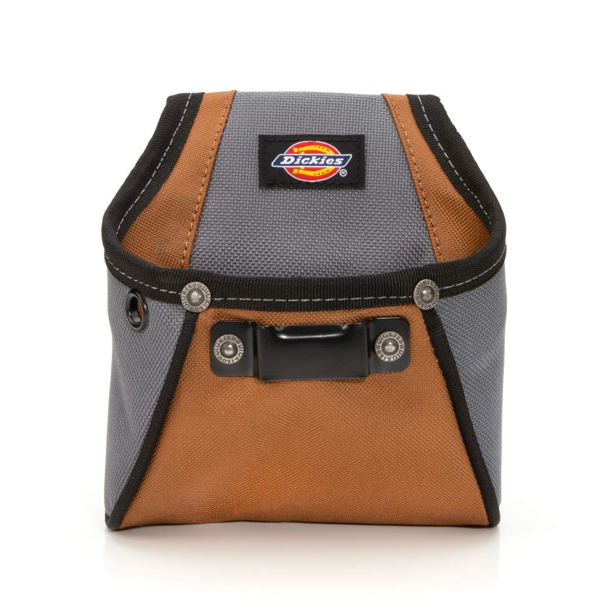 Dickies 57101 Rigid Nail/Screw Work Pouch with Tape Measure Clip, Universal-fit Steel Clip for Tool Belt, Riveted Seams Built to Last