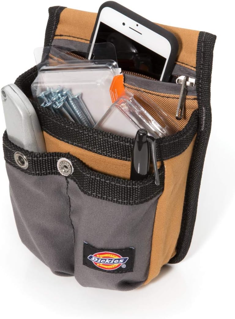 Dickies 57005 Zipper Pocket Canvas Pouch for Tool and Work Belts, Four Pockets, Cushioned Pocket - Image 2