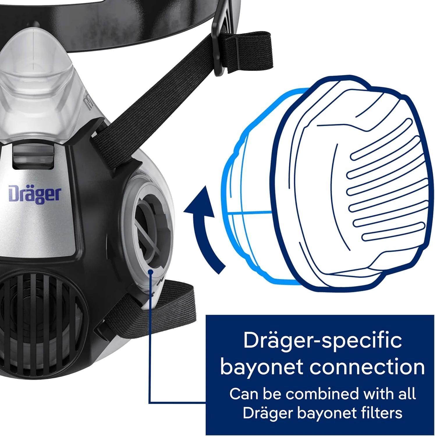 Dräger X-plore 3300 Half-Face Respirator Mask, NIOSH Approved - Image 4