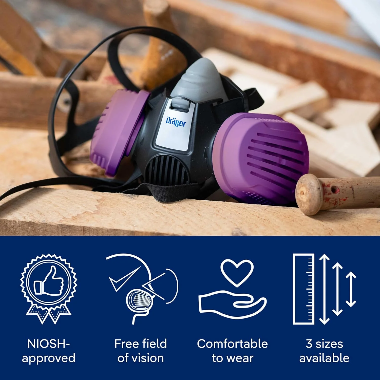Dräger X-plore 3300 Half-Face Respirator Mask, NIOSH Approved - Image 5