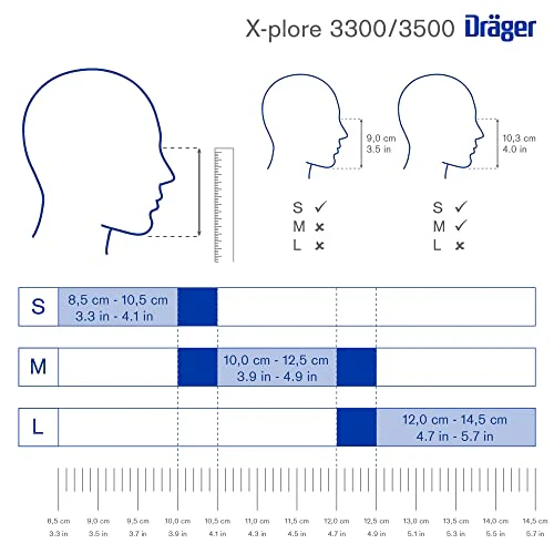 Dräger X-plore 3300 Half-Face Respirator Mask, Size S, NIOSH Approved - Image 7