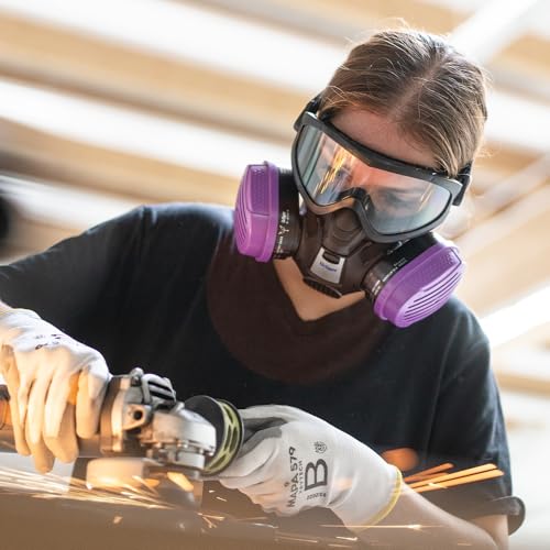Dräger X-plore 3500 Respirator Mask Multi-Gas/P100 Combination Cartridge (OV/AG/HF/FM/CD/AM/MA/HS/P100) NIOSH-certified Half-Mask for Painting, Chemicals, Construction - Image 6