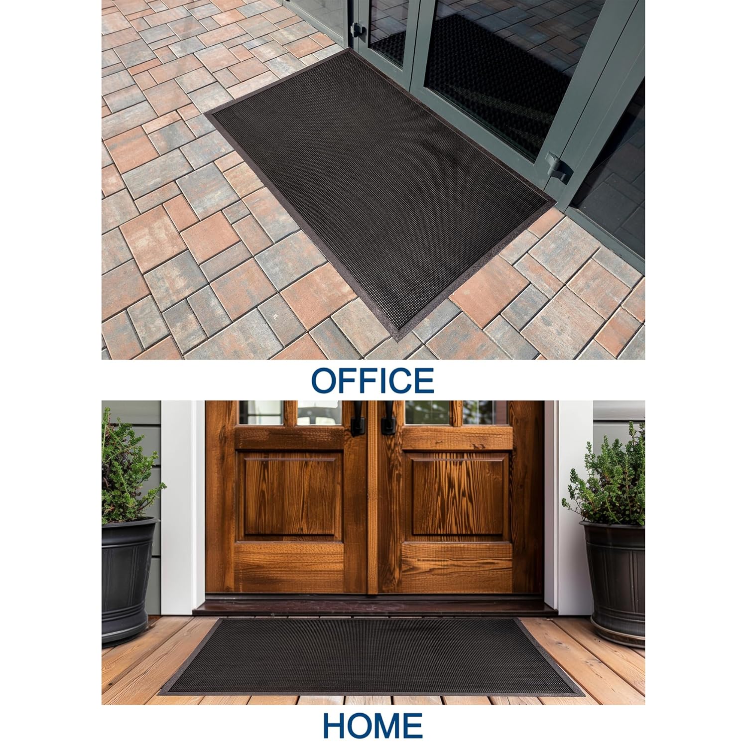 Durable Corporation-396S3672 Heavy Duty Rubber Fingertip Outdoor Entrance Mat, 36" x 72", Black 36" x 72" Mat - Image 5