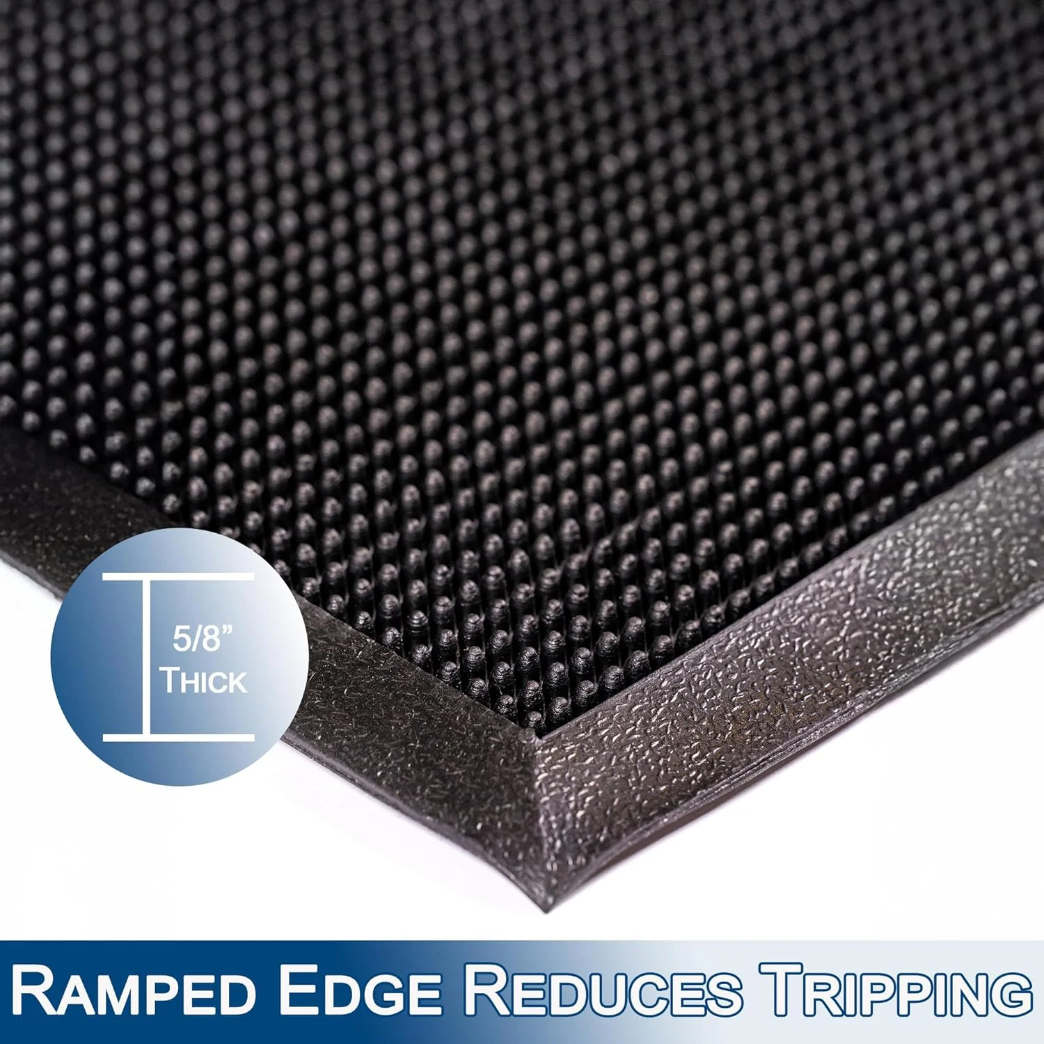 Durable Corporation-396S3672 Heavy Duty Rubber Fingertip Outdoor Entrance Mat, 36" x 72", Black 36" x 72" Mat - Image 6