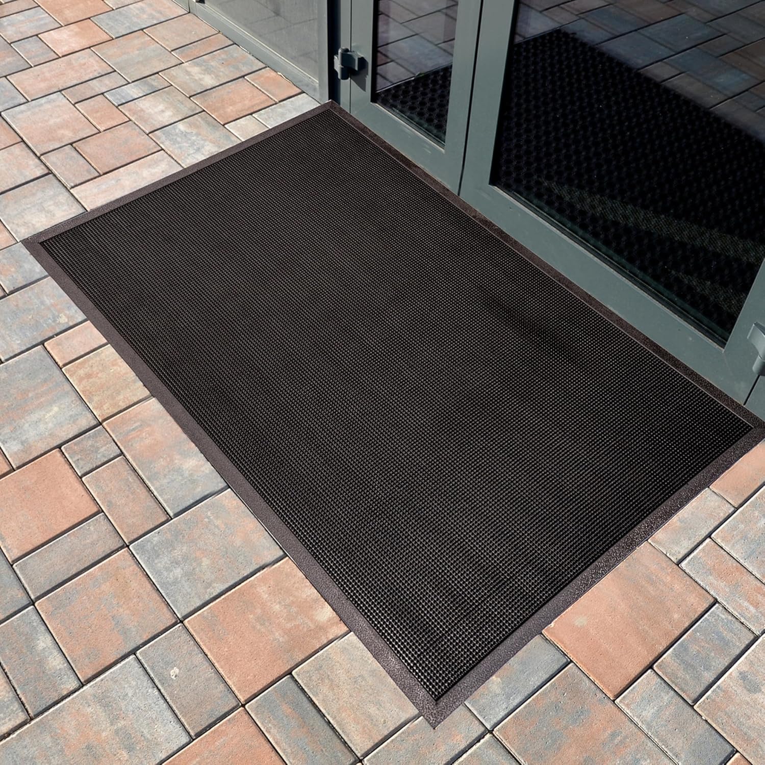 Durable Corporation-396S3672 Heavy Duty Rubber Fingertip Outdoor Entrance Mat, 36" x 72", Black 36" x 72" Mat - Image 7