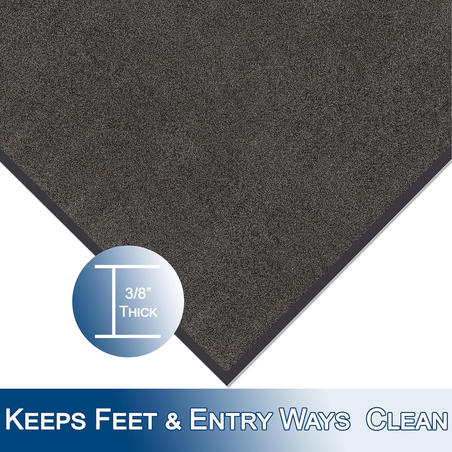 654S23BN Wipe-N-Walk Vinyl Backed Indoor Carpet Entrance Mat, 2' x 3', Brown Brown 2' x 3' 2' x 3' - Image 5
