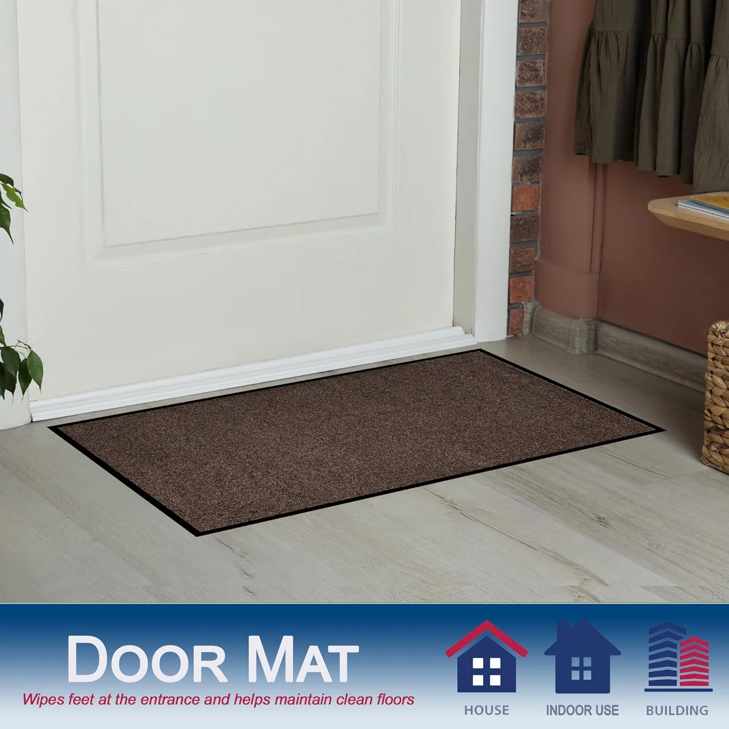 Durable Corporation-654S36 Wipe-N-Walk Entrance Mat, 36" x 72"/ 3' x 6', Brown Brown 3' x 6' 3' x 6' - Image 4