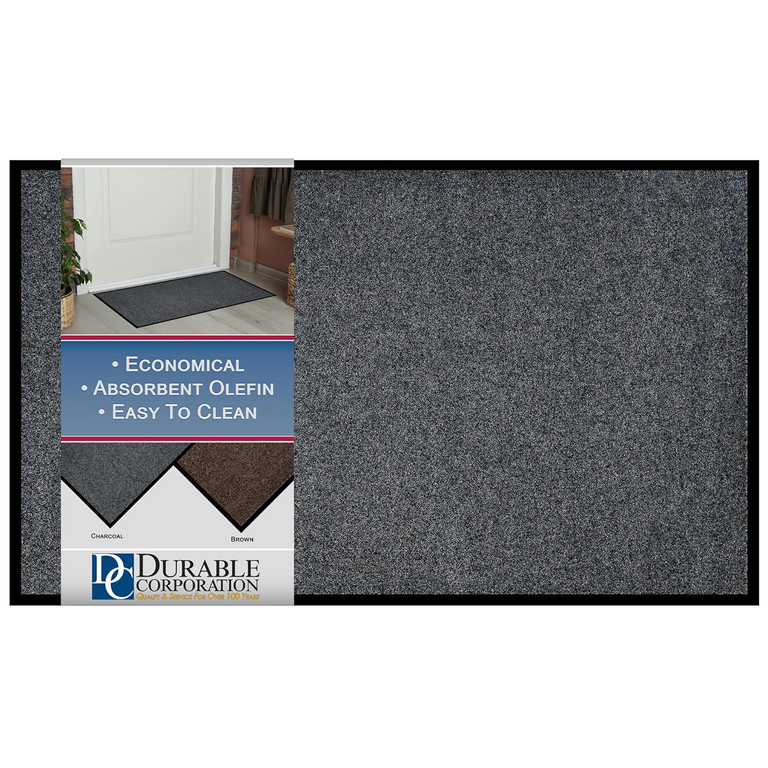 Durable Corporation-654S36 Wipe-N-Walk Entrance Mat, 36" x 72", Charcoal - Image 2