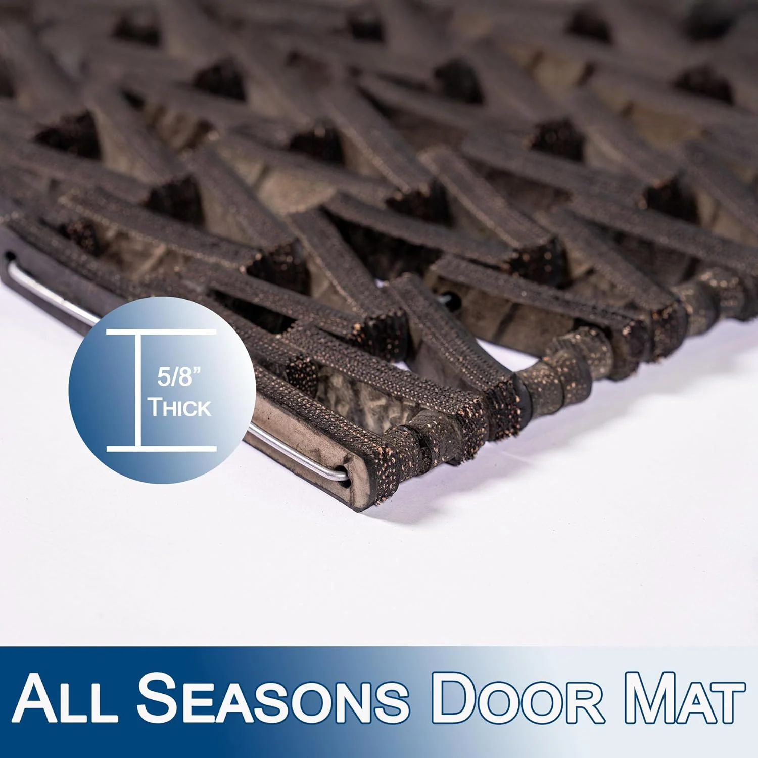 Durable Durite Recycled Tire-Link Outdoor Entrance Mat, Herringbone Weave, 24" x 48", Black 2' x 4' (Rectangular) - Image 5