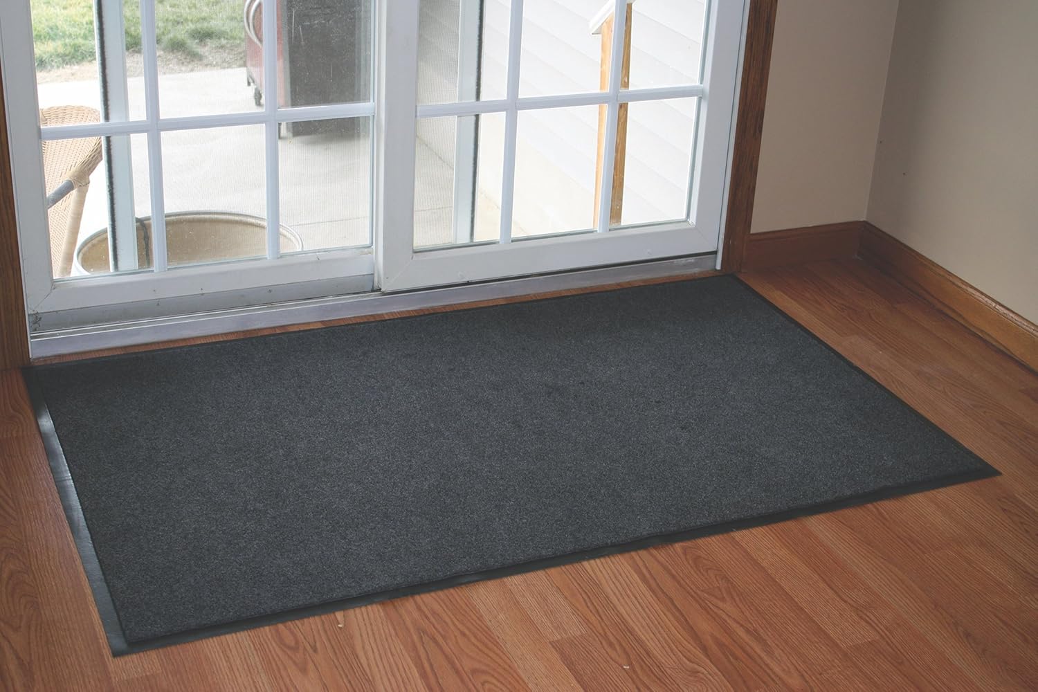 Durable Wipe-N-Walk Vinyl Backed Indoor Carpet Entrance Mat, 4' x 8', Charcoal Charcoal 4' x 8' 4' x 8' - Image 4