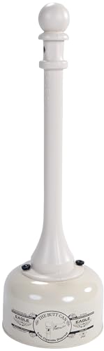 Eagle 1202BEI Galvanized Steel Poly Tube Cigarette Butt Receptacle, 2 gallon Capacity, 35" Height, 11" Diameter, Beige