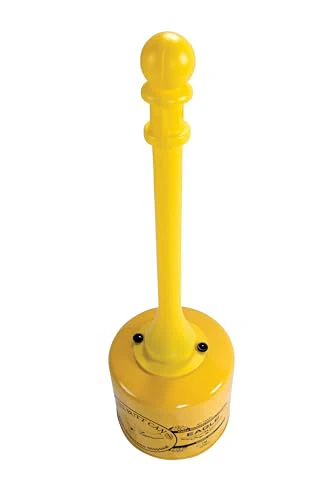 Eagle 1205 Galvanized Steel Poly Tube Cigarette Butt Receptacle, 5 Gallon Capacity, 40" Height, 12" Diameter, Yellow - Image 5