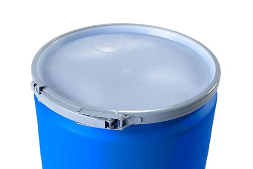 Eagle 14 Gallon Plastic Drum with Lid, Metal Lever-Lock, 26.5"x15", Open Head Lab Pack Drum Made of Durable, Lightweight HDPE, Withstands Weather and Chemicals, Made in USA, Blue, 1610MB - Image 3