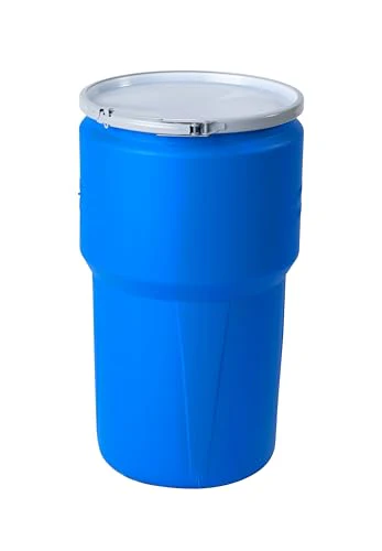 Eagle 14 Gallon Plastic Drum with Lid, Metal Lever-Lock, 26.5"x15", Open Head Lab Pack Drum Made of Durable, Lightweight HDPE, Withstands Weather and Chemicals, Made in USA, Blue, 1610MB - Image 7