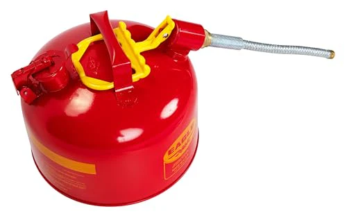 Eagle 2.5 Gallon Type II Red Safety Gas Can for Gasoline with Flame Arrester, Self-Closing Lid, and 12" x 5/8" Flexible Metal Hose, Made in the USA, Galvanized Steel Flammable Storage Can, U226SX5 - Image 3