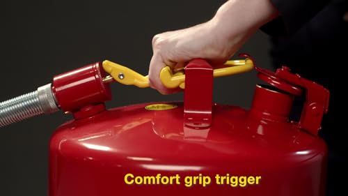 Eagle 2.5 Gallon Type II Red Safety Gas Can for Gasoline with Flame Arrester, Self-Closing Lid, and 12" x 5/8" Flexible Metal Hose, Made in the USA, Galvanized Steel Flammable Storage Can, U226SX5 - Image 6