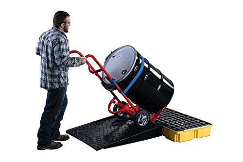 Eagle 2 Drum Spill Platform with Drain and Forklift Pockets, 26.25"x51"x6.5", 30 Gallon Sump, 5,000 lbs. Load Capacity Containment Tray, Made in USA, Yellow, 1632D - Image 4