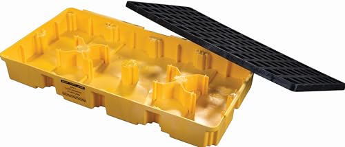 Eagle 2 Drum Spill Platform with Forklift Pockets, 26.25"x51"x6.5", 30 Gallon Sump, 5,000 lbs. Load Capacity Containment Tray, Made in USA, Yellow, 1632 - Image 3