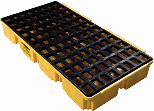 Eagle 2 Drum Spill Platform with Forklift Pockets, 26.25"x51"x6.5", 30 Gallon Sump, 5,000 lbs. Load Capacity Containment Tray, Made in USA, Yellow, 1632 - Image 7