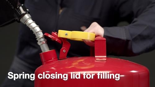 Eagle 2 Gallon Type I Yellow Safety Gas Can for Diesel with Flame Arrester, Self-Closing Lid, and F-15 Funnel, Made in the USA, Galvanized Steel Flammable Storage Can, UI20FSY - Image 5