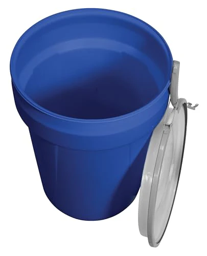 Eagle 30 Gallon Plastic Drum with Lid, Metal Lever-Lock, 28.5"x21.1", Open Head Lab Pack Drum Made of Durable, Lightweight HDPE, Withstands Weather and Chemicals, Made in USA, Blue, 1601MB - Image 2